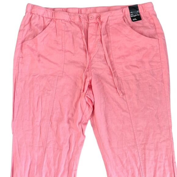 NWT New York & Company Women's Pink Linen Blend Straight Leg Pants Size XXL - Picture 5 of 8
